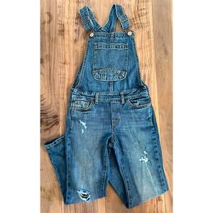 Gap Kids Distressed Denim Girls Overalls Size Small 6-7